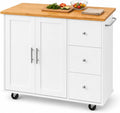 White Rolling Kitchen Island Storage Cart