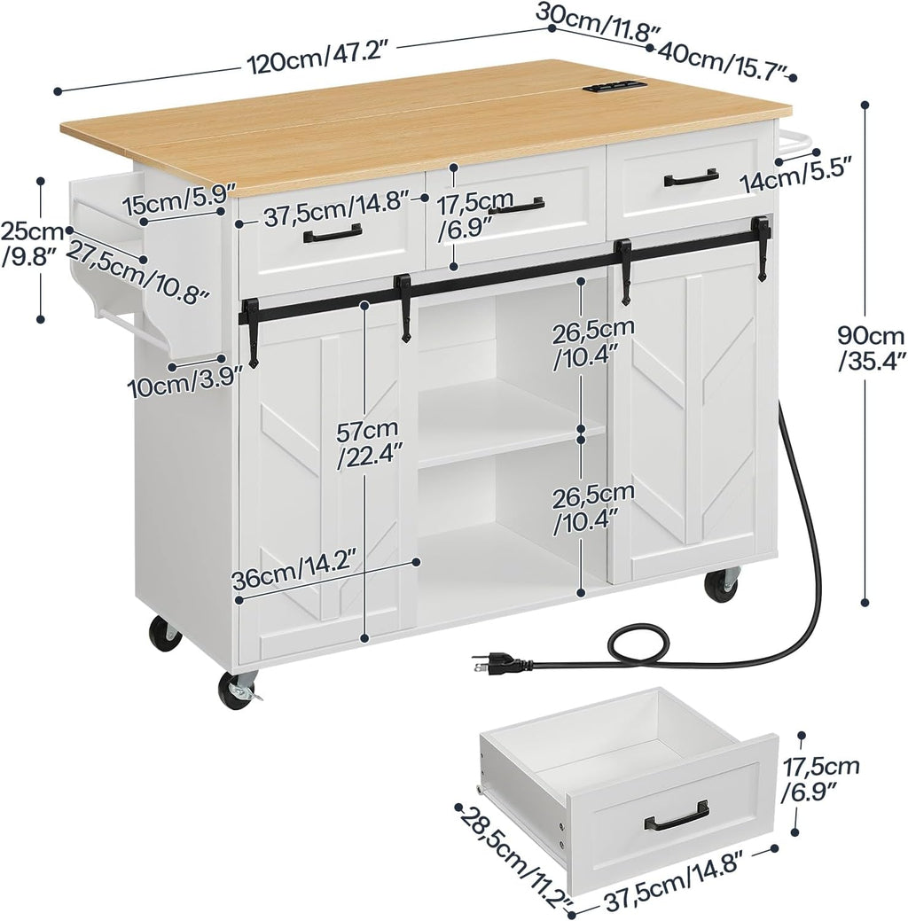 Rolling Kitchen Island With Power Outlet