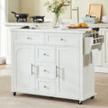 White Rolling Kitchen Island Storage Cabinet