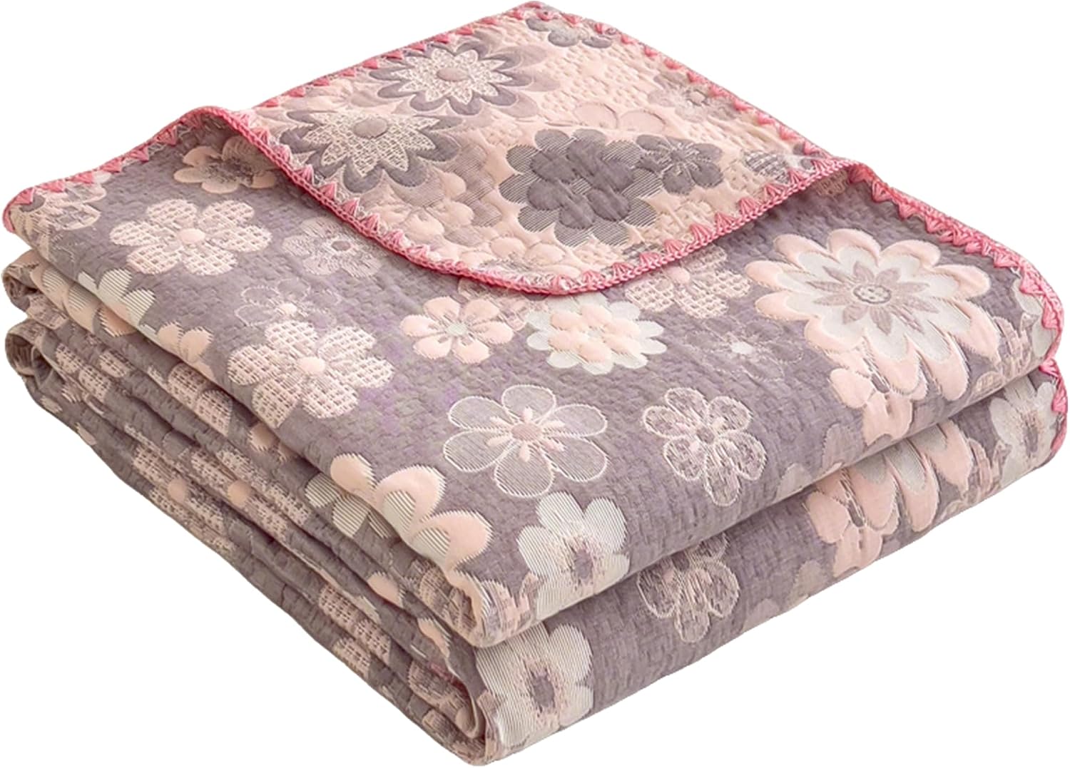 Floral Cotton Muslin King Bed Blanket