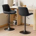 Black Swivel Fabric Bar Stool Set