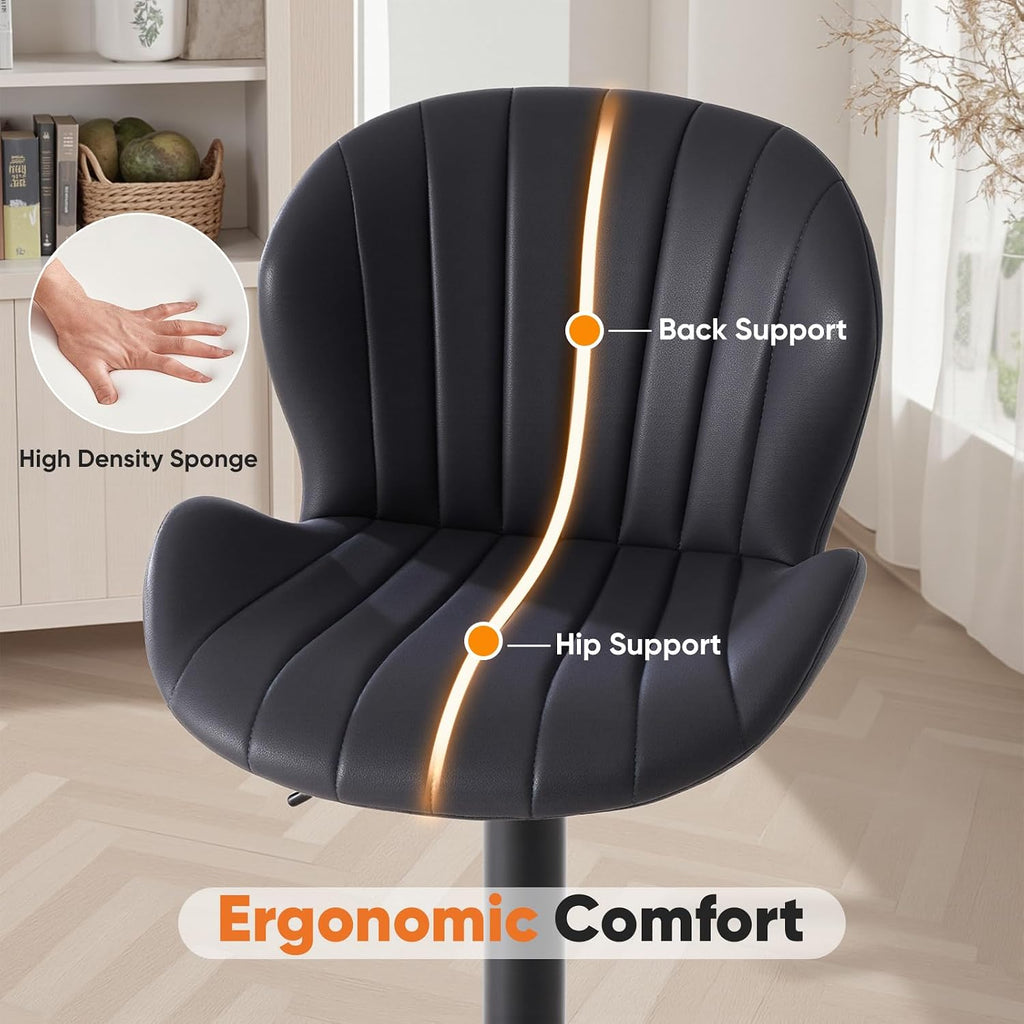 Fabric Swivel Adjustable Bar Stool Set