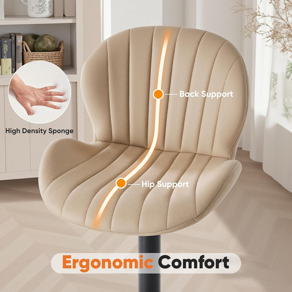 Fabric Swivel Adjustable Bar Stool Set