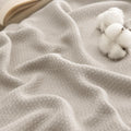 Beige Cotton Herringbone King Blanket