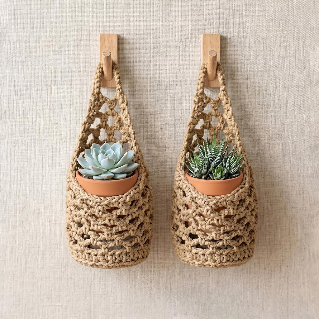 Brown Macrame Wall Hanging Plant Planters
