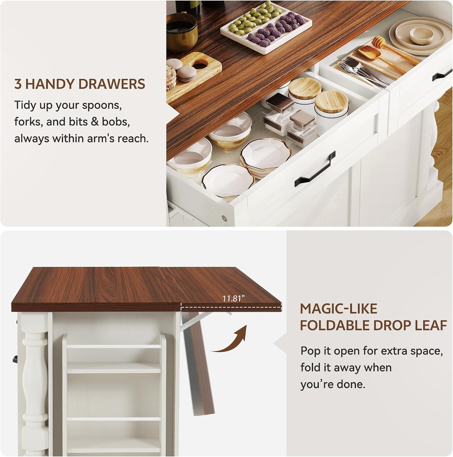 Rolling Kitchen Island Storage Cart