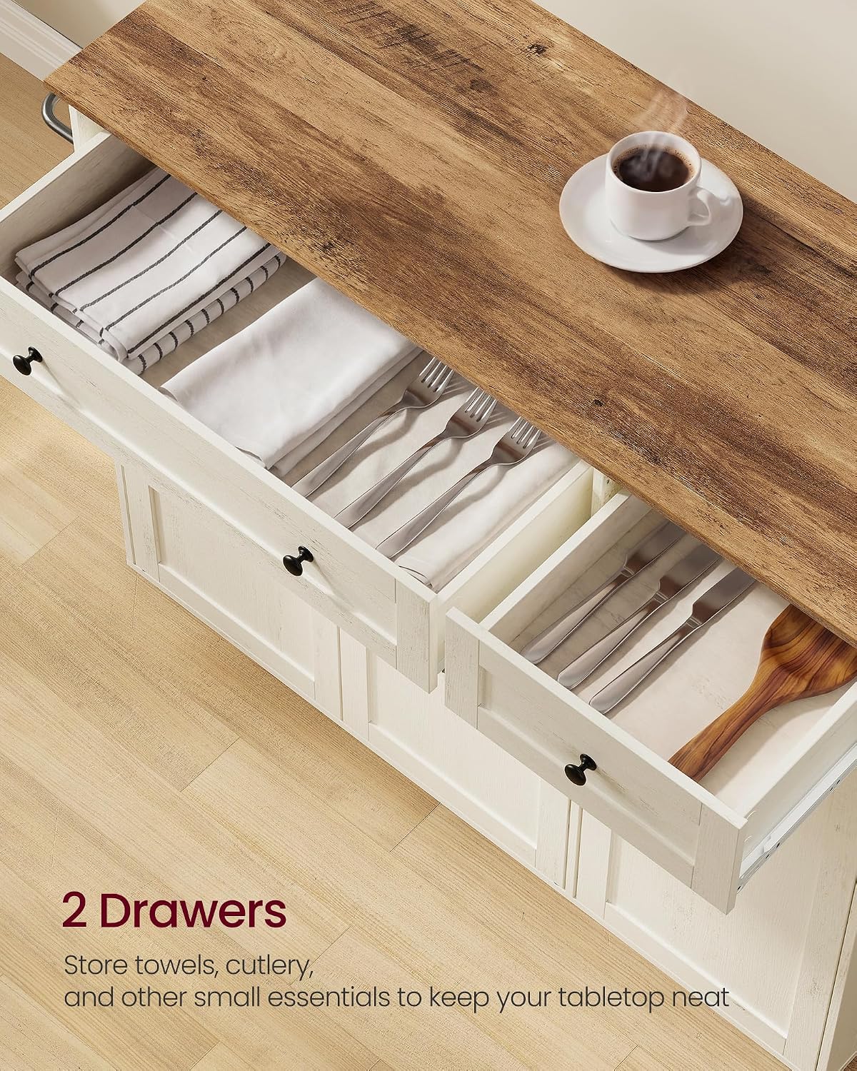 Wooden Rolling Kitchen Island Storage Cart