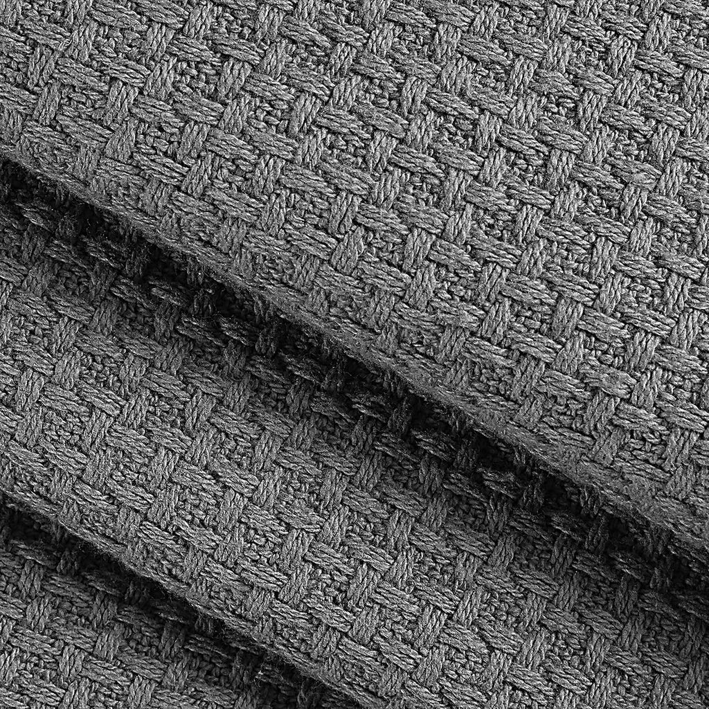 Grey Cotton Thermal Twin Bed Blanket